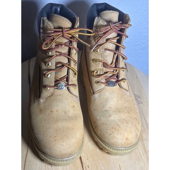 Womens Size 8.5M Nubuck Tan 6" Timberland Boots 10361 Work Hiking Boots - Picture 5 of 9